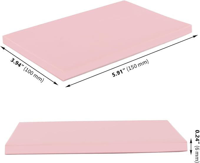 ZOENHOU 12 Pcs 4" x 6" Pink Rubber Carving Blocks, Soft Rubber Crafts Rubber - Image 2