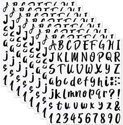 Outus 576 Pieces 8 Sheets Letters Stickers Self Adhesive Vinyl Letter Alphabet - Image 2