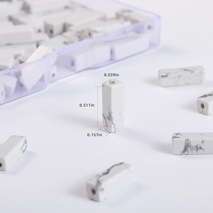 Natural White Turquoise Rectangle Tube Beads 4x13mm 38cm/str Loose Semi - Image 3