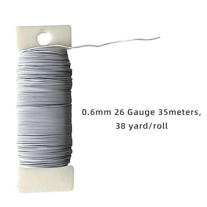 76Yards 26Gauge Silver Metal Floral Wire Flexible Paddle Florist Garden Wire - Image 7