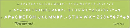 Pacific Arc - Standard Lettering Guide Template - 1/8", 1/4" - Drawing Aid by PacificArc