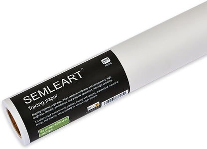 SEMLEART Artit's Tracing Paper roll, 32lb/50gsm, 34 inch x 25 Yard, Translucent by SEMLEART