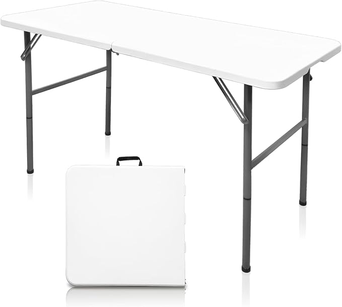 4 FT Folding Table, Plastic Portable Tables by CampSolutions