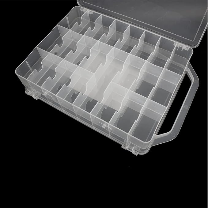 46 Grids Sewing Organizer, Double Sided Thread Box Storage, Portable Clear - Image 6