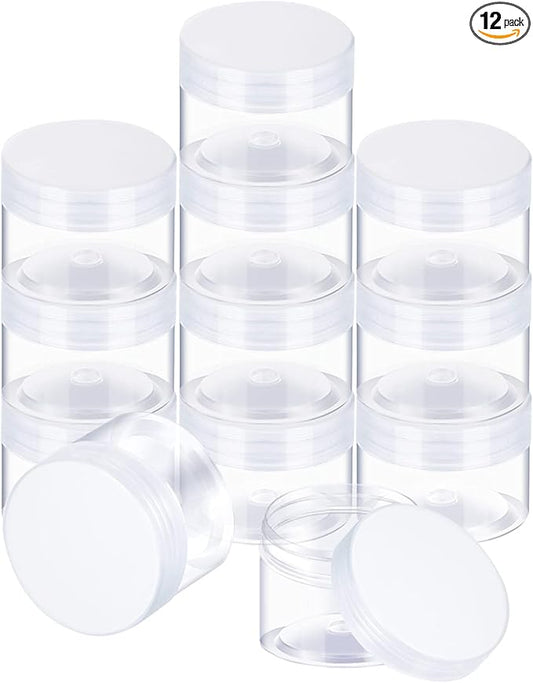 SATINIOR 12 Pack 8 oz Plastic Container Jars by SATINIOR