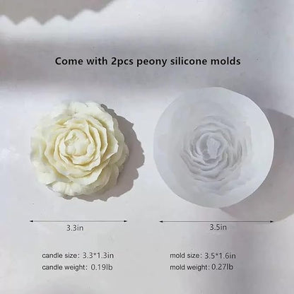 3D Peony Candle Mold 2Pack, Peony Molds - Image 2