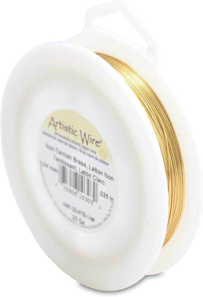 Artistic Wire, 22 Gauge Tarnish Resistant Brass Craft Wire, 124 ft by Unknown