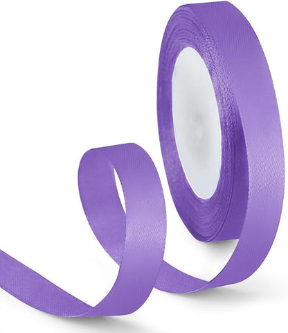 5/8 Inch 25 Yards Satin Ribbon Light Purple, Solid Color Fabric Ribbon by HimBen