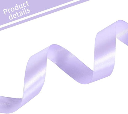 TONIFUL 1 Inch x 100yds Light Purple Satin Ribbon, Thin Solid Color Satin Ribbon - Image 3