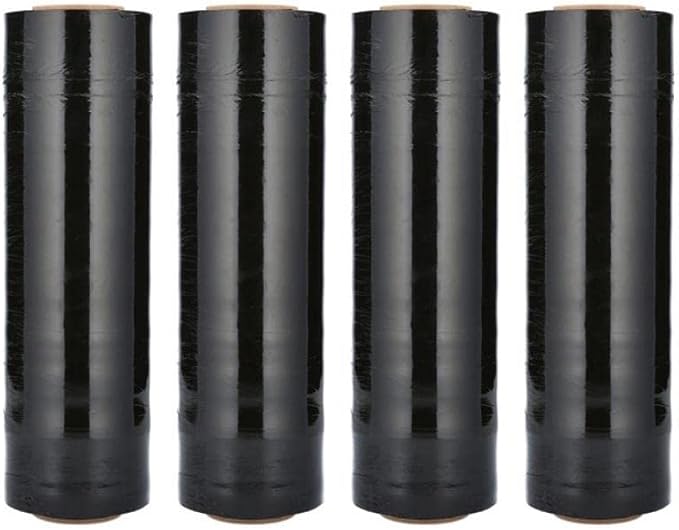 PSBM Black Stretch Wrap, 15 Inch x 1476 Feet, 4 Pack, Tinted Pre-Stretched - Image 2