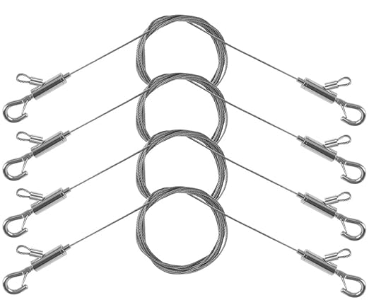 4PCS Adjustable Picture Hanging Wire 2m x 1.5mm Large Hooks, Picture Frame Wire by Stalishare