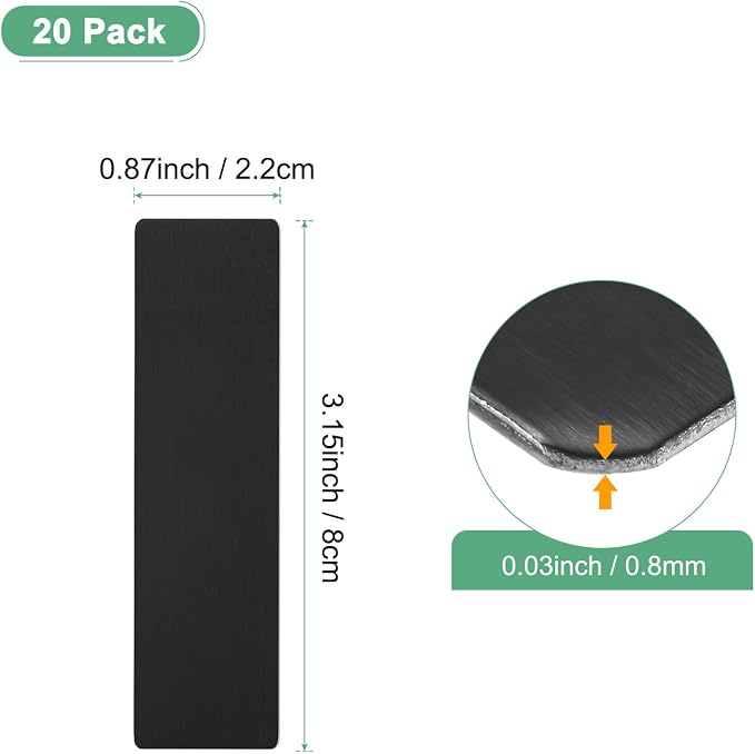 20-Pack Anodized Aluminium Laser Engraved Mount Metal Plate 3x1x0.03 Inch - Image 3