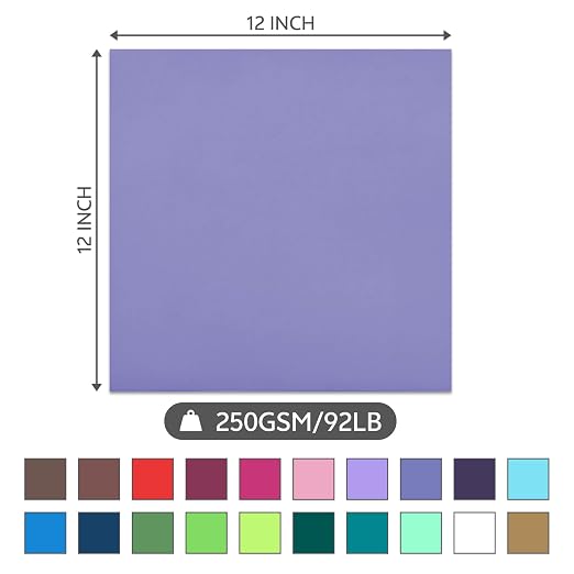 12x12 Inch Colored Sticker Paper Sheets Heavyweight Printable Sticky Back - Image 2