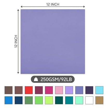 12x12 Inch Colored Sticker Paper Sheets Heavyweight Printable Sticky Back - Image 2