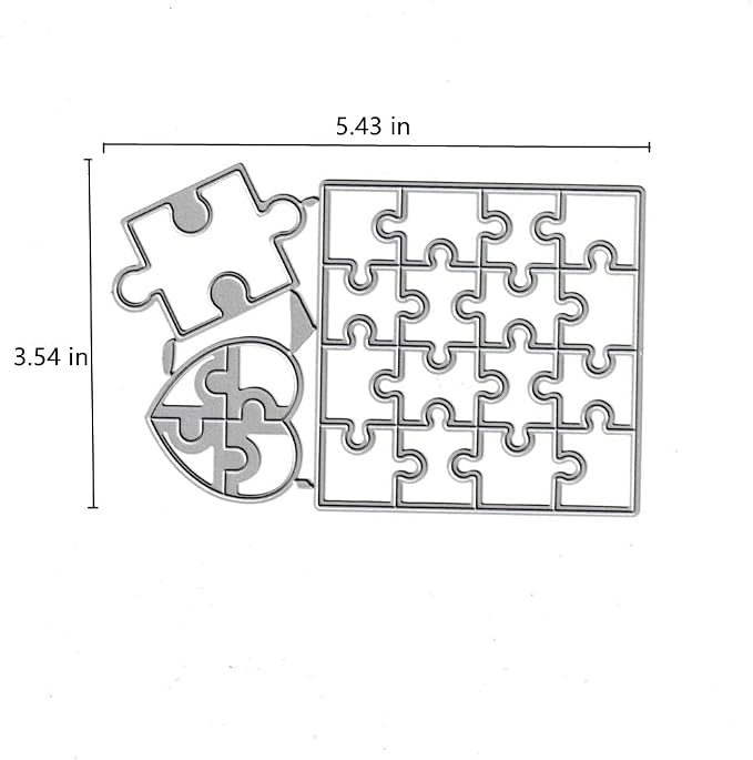Square Jigsaw Puzzle Cutting Dies, Love Heart Jigsaw Puzzle Die Cuts Metal - Image 2