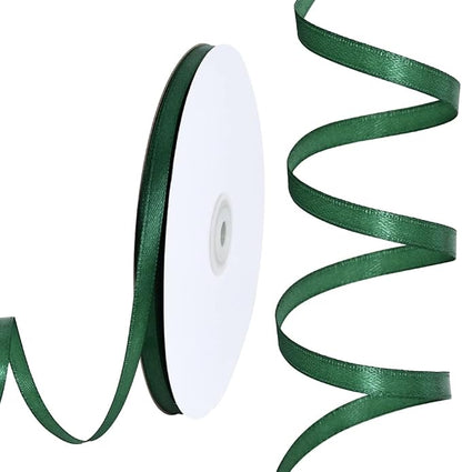 TONIFUL 1/4 Inch x 100yds Emerald Green Christmas Green Satin Ribbon, Thin by TONIFUL