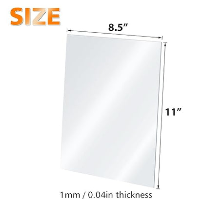 Egofine Plexiglass Sheets Acrylic Sheets 4 Pack of 8.5x11’’ 0.04 Thick Clear - Image 2