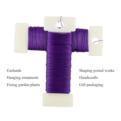 HAHIYO 26Gauge Purple Metal Floral Wire - Image 4