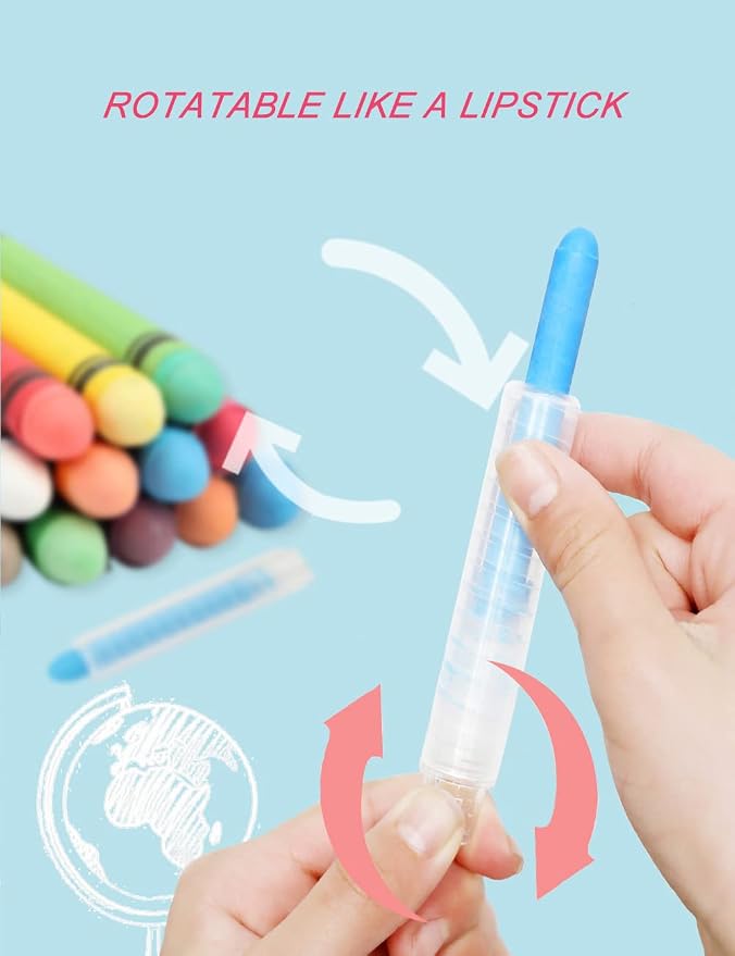 Non-toxic Dustless Chalk for Kids, Colored Sidewalk Chalk - Image 6
