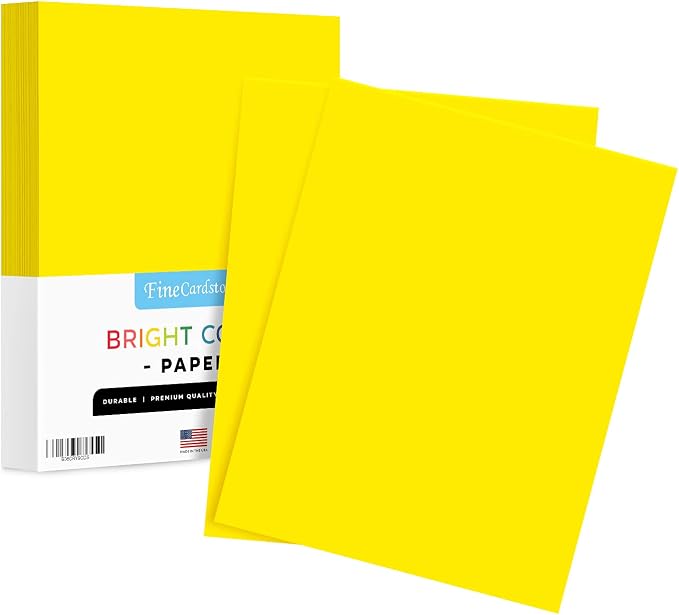 8.5 x 11" Yellow Color Paper Smooth, by SSuperfinePrinting