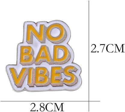 No Bad Vibes Brooch Pins Cartoon Enamel Pin Cute Metal Badges Learning - Image 2