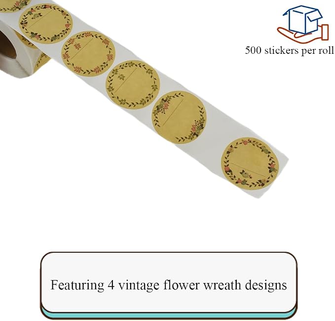 HAHIYO 1.5In 500P Round Natural Brown Kraft Stickers - Image 3