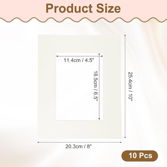 uxcell 10Pcs Picture Mats, 8 x 10 Mat Board Center - Image 2