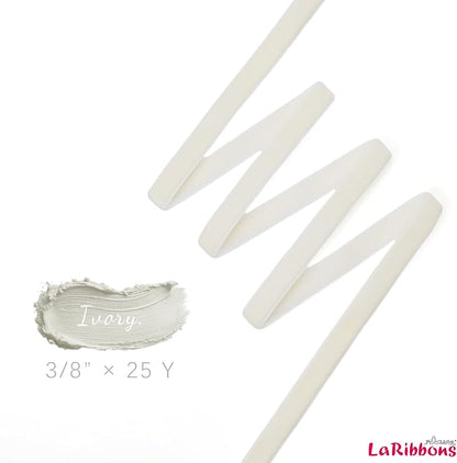 LaRibbons Thin Velvet Ribbon 3/8 Inch x 25 Yards, Cream Ivory Velvet Ribbon - Image 6