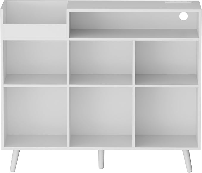 Cozy Castle Large Record Player Stand, Vinyl Storage Cabinet Mid Century Modern - Image 9