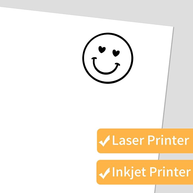 White Printable Sticker Paper, 20 Sheets Printable Sticker Paper, Laser/Inkjet - Image 3