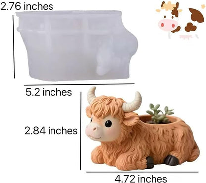 Animal Resin Molds Silicone 3D Cute Cow Epoxy Resin Plaster Candle Holder Wax - Image 2