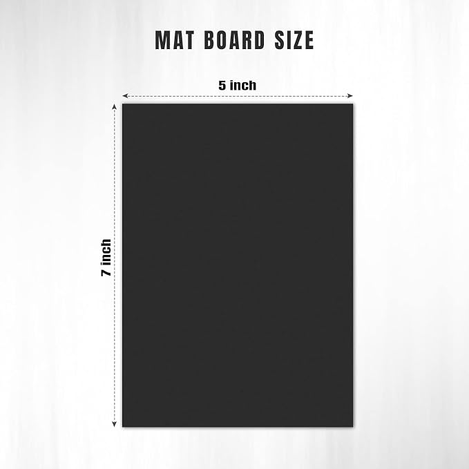 AUEAR, 15 Pack 5x7 Uncut Matte Boards Black Photo Mat Board Great - Image 2