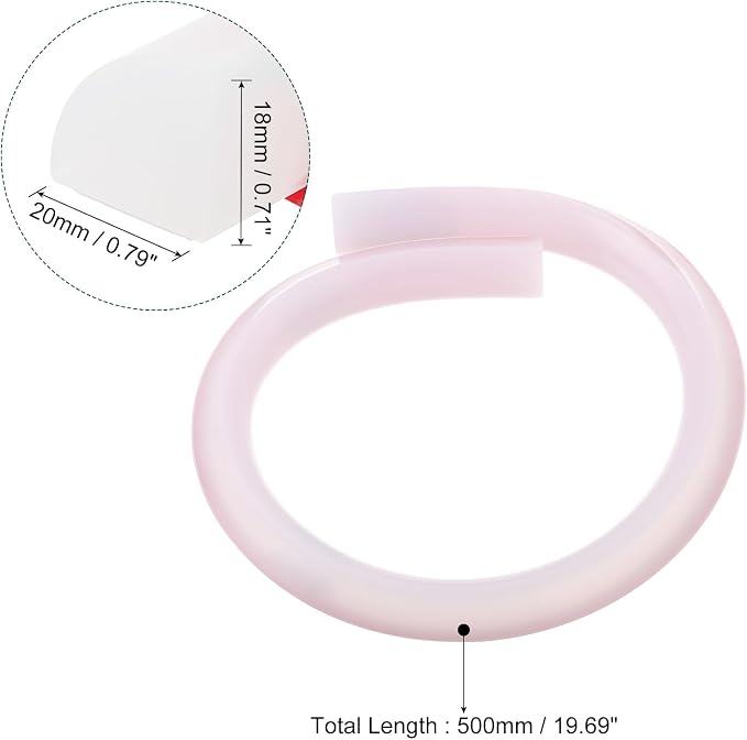 uxcell Flexible Molding Trim, 20 Inch Flexible Quarter Round Molding Silicone - Image 2