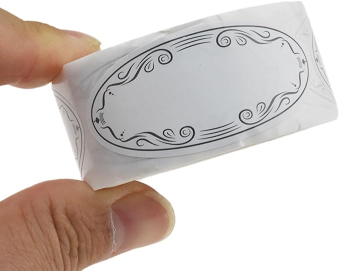 HAHIYO 1*2.25In 150P Oval White Kraft Stickers by HAHIYO