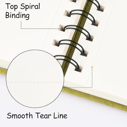 8.3x5.8 Sketch Book, Top Spiral Bound Sketch Pad, 60sheets 92lb/150gsm Nature - Image 4