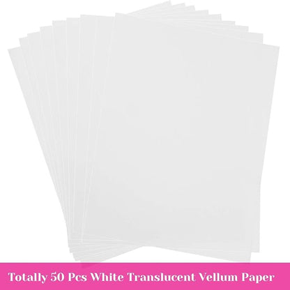 Vellum Paper, Cridoz 50 Sheets Vellum Transparent Paper 8.5 x 11 Inches - Image 2