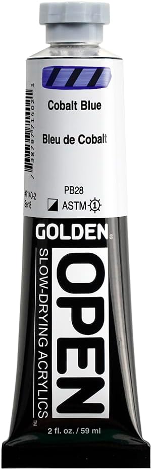 OPEN Slow-Drying Acrylics by GOLDEN, Cobalt Blue, 2 fl oz. tube, Professional by GoldenArtistColors