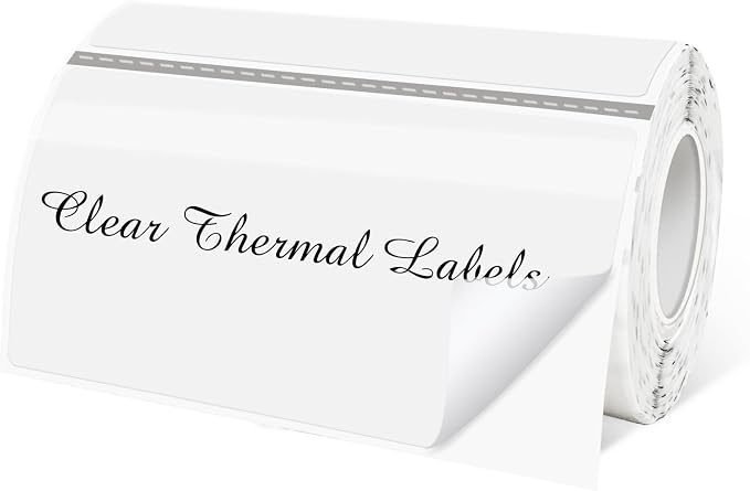2" x 4" Transparent Thermal Label Stickers, Waterproof Thermal Printer Sticker by Yeachlaing