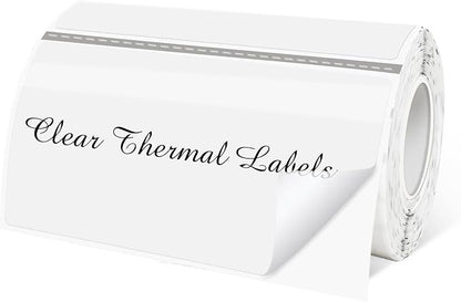 2" x 4" Transparent Thermal Label Stickers, Waterproof Thermal Printer Sticker by Yeachlaing