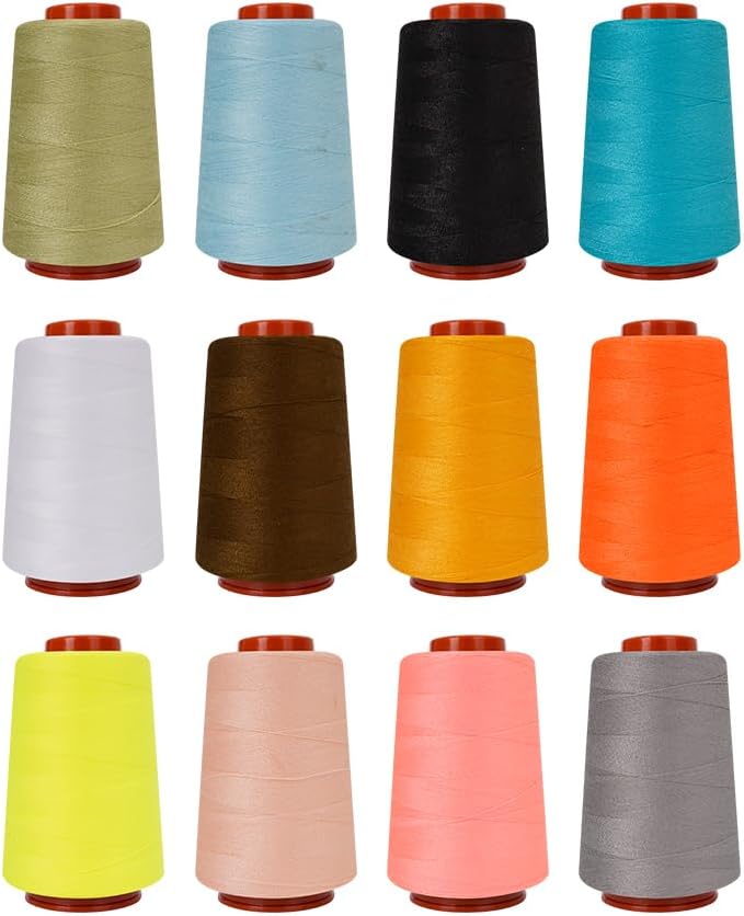 Polyester Sewing Thread Kit, 12 Colors, 800 Yards Each by HOURFUN