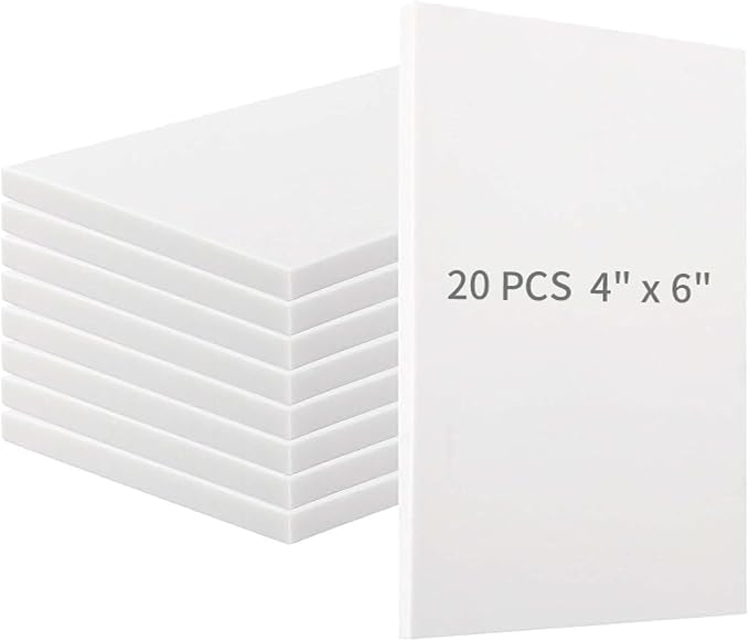 ZOENHOU 20 Pcs 4" x 6" White Rubber Carving Blocks, Soft Rubber Crafts Rubber by ZOENHOUDIRECT