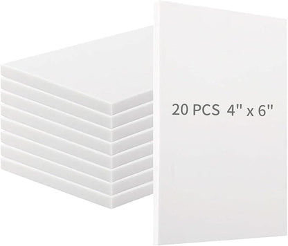 ZOENHOU 20 Pcs 4" x 6" White Rubber Carving Blocks, Soft Rubber Crafts Rubber by ZOENHOUDIRECT