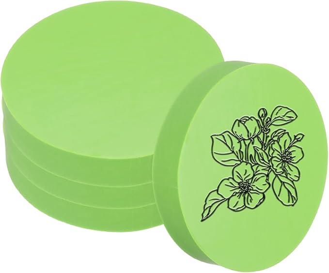 PATIKIL 4Pcs 2" Rubber Carving Blocks, Soft Linoleum Art Carving Block Round by PATIKIL