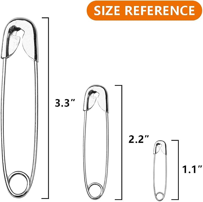 vrupin 100PCS-2.2In Safety Pins, Stainless Steel Safety Pins, Safety Pins Bulk - Image 2
