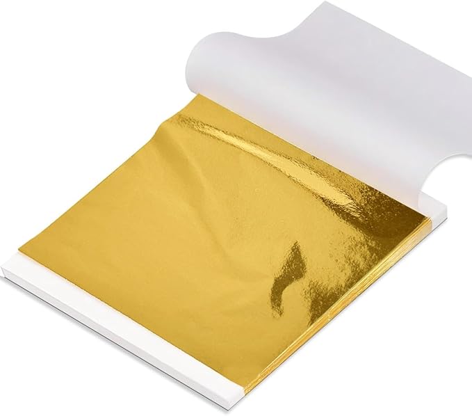 Luckymica Gold Leaf Sheets, Decoration, 5.5" x 5.5" by Luckymica