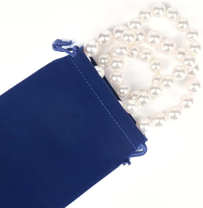 HRX Package 20pcs Velvet Jewelry Bags, 5x7 inch Blue Cloth Gift Drawstring - Image 6