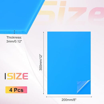 uxcell 4Pcs Acrylic Sheets 12x8 Inch Acrylic Panel 1/8 Inch-3mm Plastic Board - Image 2