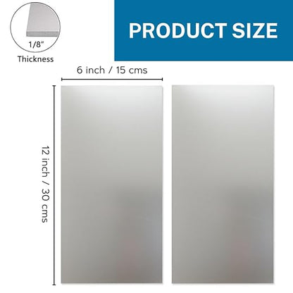 OnlineMetals 6061-T651 Aluminum Sheet – 6" x 12", 1/8" Thick, Milling | Raw - Image 2