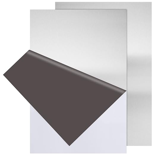 2Pcs 430 Stainless Steel Sheet Metal 8" x 12" x 1/32" Inch Metal Plates by CKVIHAV
