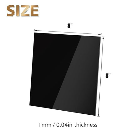 Egofine 8" x 8" Black Plexiglass Sheets 12 Pack 0.04 Inch Cast Acrylic Sheet - Image 2
